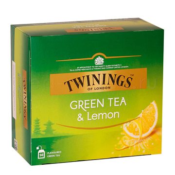 Чай Twinings зеленый с лимоном в пакетиках 50 шт