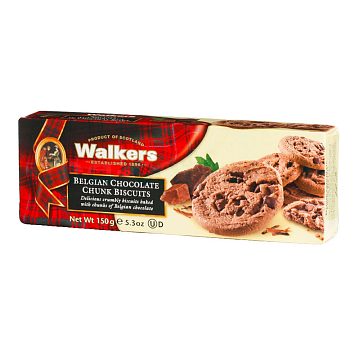 Бисквитное печенье Walkers с Бельгийском шоколадом 150 гр