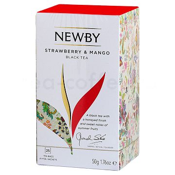 Чай Newby Клубника и Манго черный в пакетиках 25 шт