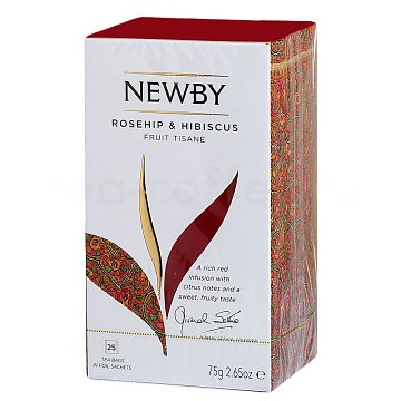 Чай Newby Шиповник и Гибискус фруктовоый в пакетиках 25 шт