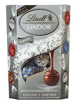Шоколадные конфеты Lindt Lindor Серебряный корнет 200 гр
