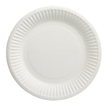 Бумажные тарелки Snack Plate белые мелованные d180 мм (100шт)