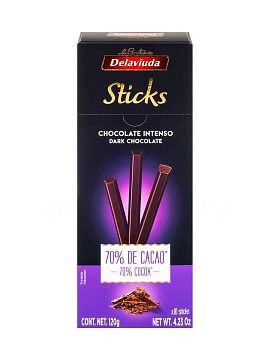 Delaviuda Шоколадный туррон 70% какао 120 гр (палочки)
