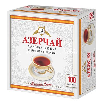 Чай Азерчай Бергамот черный в пакетиках 100 шт