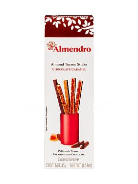 El Almendro Хрустящий миндальный туррон с шоколадом (палочки) 45 гр