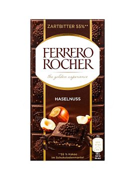 Ferrero Rocher Hazelnut Dark Шоколадная плитка 90 гр