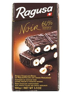 Ragusa Noir Горький шоколад с орехами 100 гр