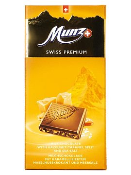 Munz Молочный шоколад с карамелью фундуком и солью 100 гр