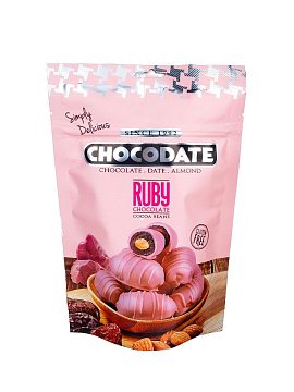 Chocodate Финики с миндалем в рубиновом шоколаде 100 г (Ruby)