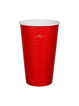 Стакан бумажный Формация Двухслойный Waffle Red 400 мл