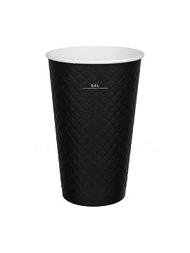 Стакан бумажный Формация Двухслойный Waffle Black 400 мл