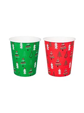 Стакан бумажный однослойный Формация Christmas Tree 250 мл
