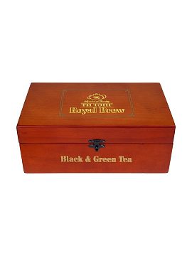 Подарочный набор Ти Тэнг в деревянной шкатулке Royal Brew чай листовой черный и зелёный 75 г