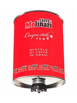 Кофе Molinari 5 звезд Arabica Бочка в зернах 3 кг (красная)