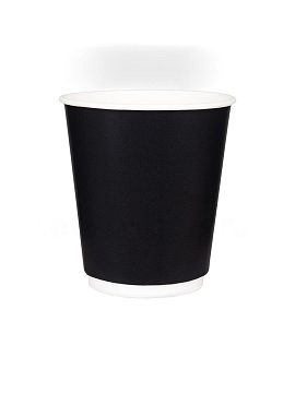 Стакан бумажный двуслойный 250 мл Thermo Black матовый Papperskopp