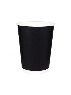 Стакан бумажный двуслойный 300 мл Thermo Black матовый Papperskopp