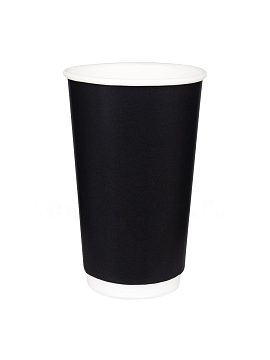 Стакан бумажный двуслойный 400 мл Thermo Black матовый Papperskopp
