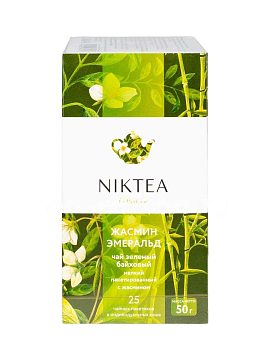 Чай Niktea Jasmine Emerald зеленый с жасмином в пакетиках 25 шт