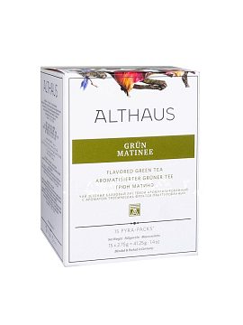 Чай Althaus Grun Matinee зеленый Грюн Матине в пирамидках 15 шт