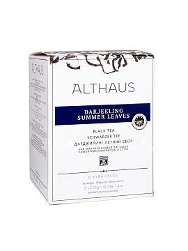 Чай Althaus Darjeeling Summer Leaves черный Летний Сбор в пирамидках 15 шт