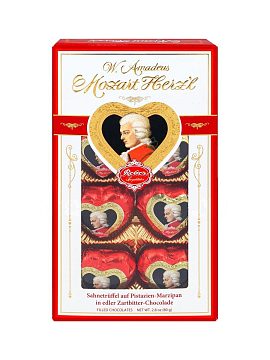 Reber Mozart Heart Шоколадные сердечки в новогодней упаковке 80 гр