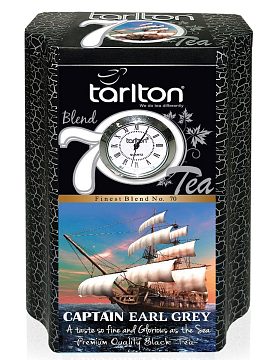 Чай Tarlton Капитан Earl Grey с часами черный 200 гр ж.б.
