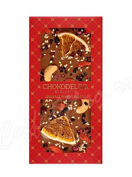 Chokodelika Шоколад молочный "Sugar free Кешью, апельсин, годжи" 80г