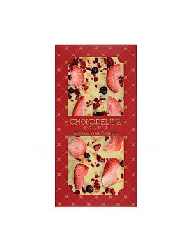Chokodelika Шоколад белый "Клубника, вишня, карамель" 80 г