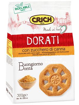 Crich - Dorati Biscuits Печенье песочное с тростниковым сахаром 300 г