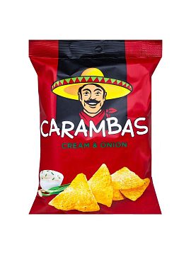 Чипсы Carambas кукурузные сметана и лук 150 г