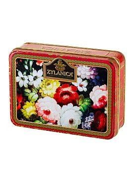 Чай Zylanica шкатулка Red Super Pekoe черный с лепестками подсолнечника и сафлором 100 гр ж.б.