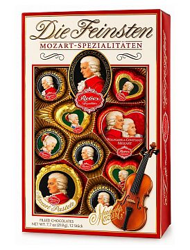Шоколадные конфеты Reber Mozart 333 подарочный набор с окном 218г