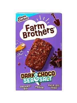 Печенье Farm Brothers Dark Choco and Sea Salt с темным шоколадом и солью 135 г