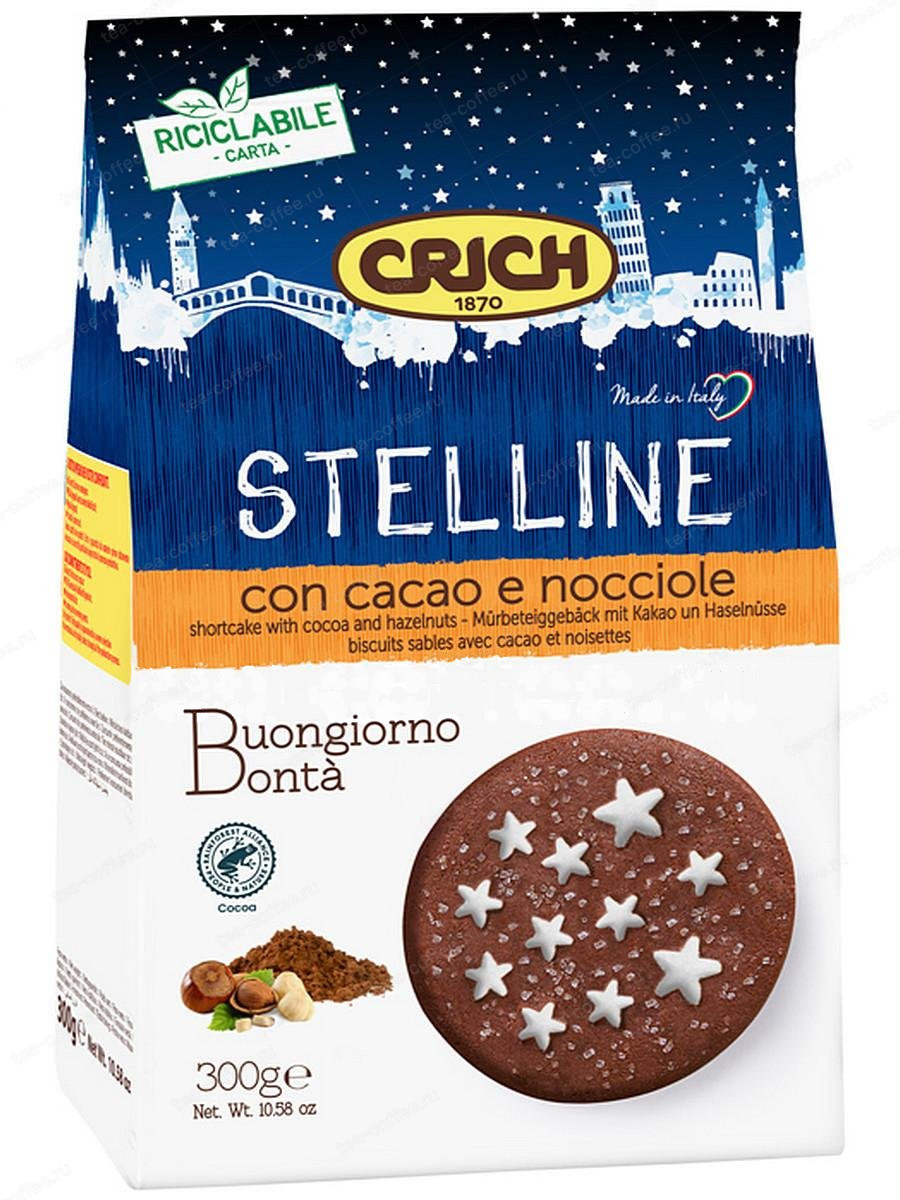 Crich – Печенье песочное с какао и лесным орехом 300 г