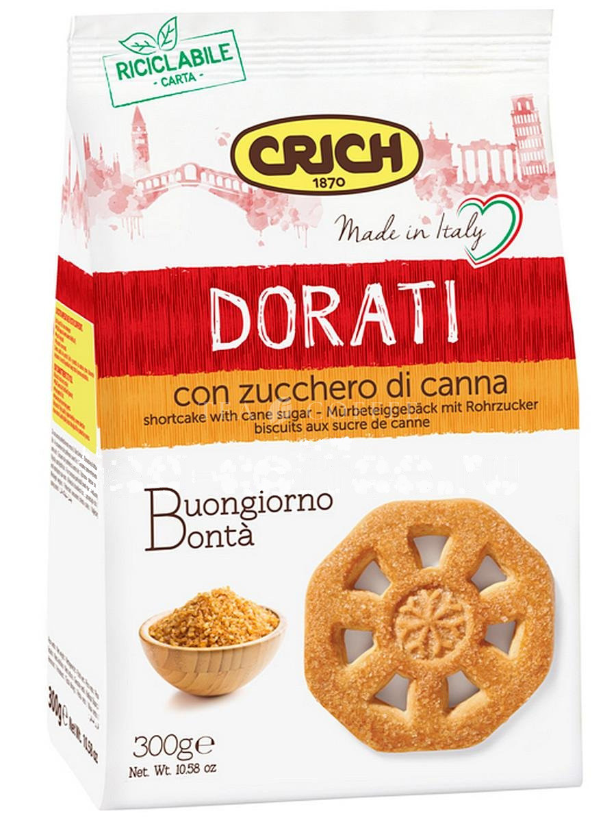 Crich - Dorati Biscuits Печенье песочное с тростниковым сахаром 300 г