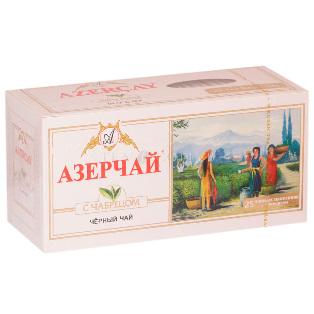 Чай Азерчай черный с чабрецом в пакетиках 25 шт