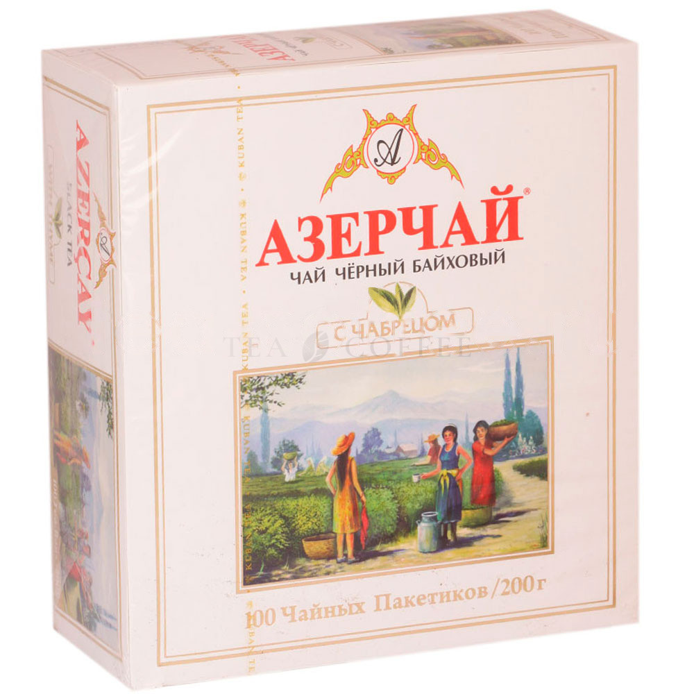 Чай Азерчай Черный с чабрецом в пакетиках 100 шт