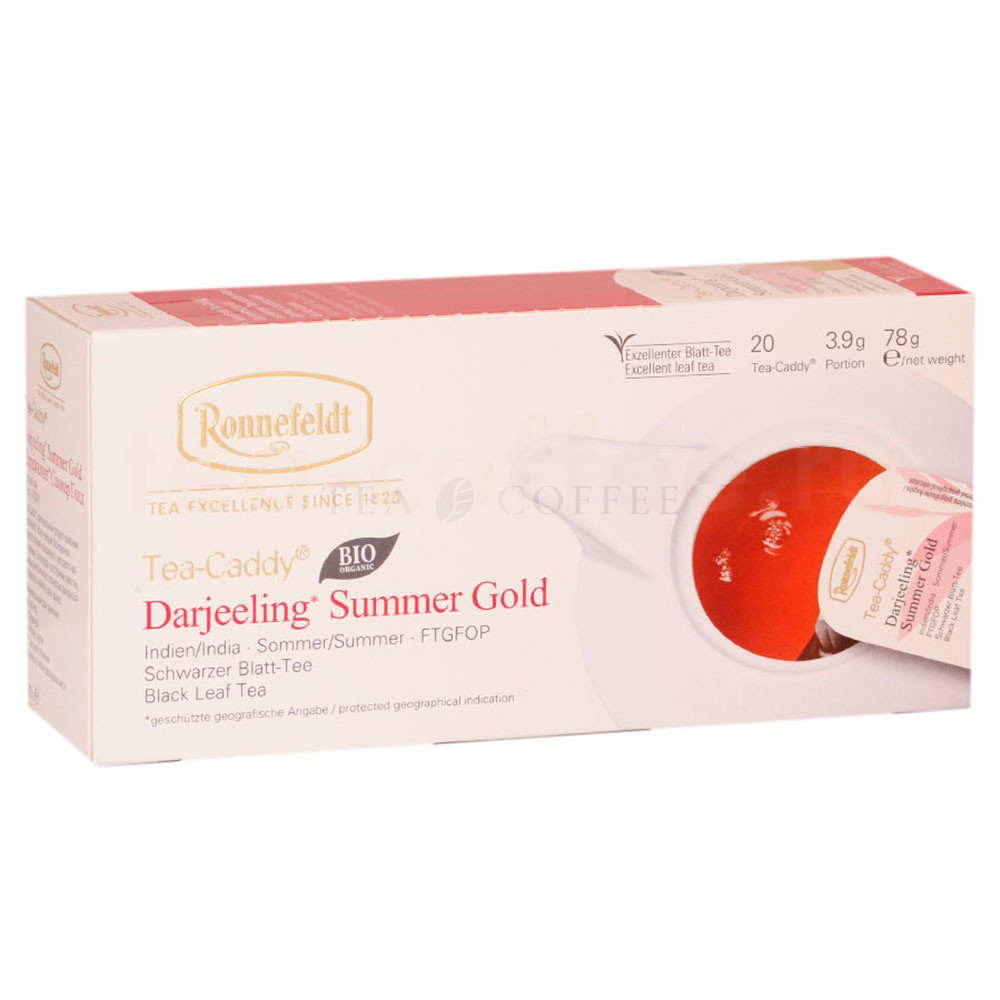 Чай Ronnefeldt Tea-Caddy Darjeeling Sammer Gold черный кат. FTGFOP в саше на чайник 20 шт
