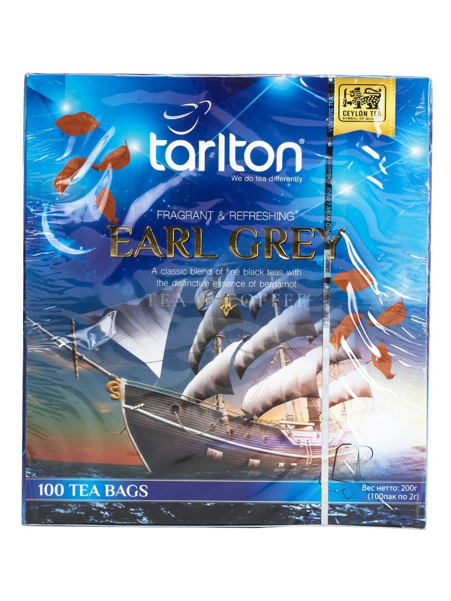 Чай Tarlton Earl Grey черный в пакетиках 100 шт * 2 гр