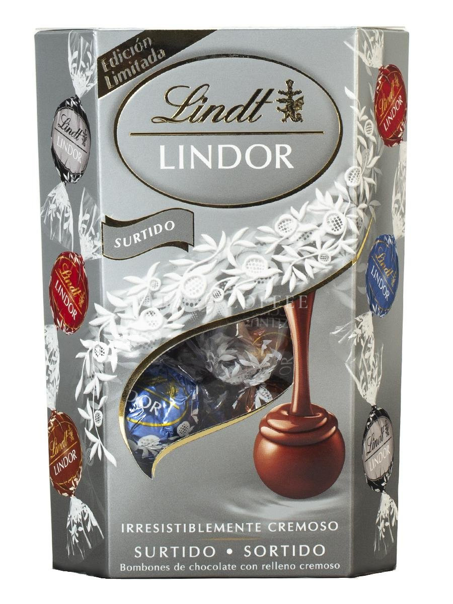 Шоколадные конфеты Lindt Lindor Серебряный корнет 200 гр