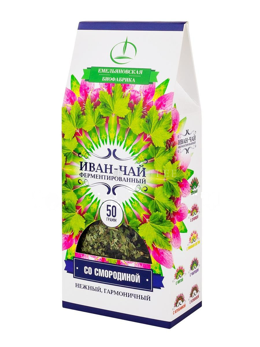 Северный чай Иван-Чай листовой ферментированный со смородиной 50 гр
