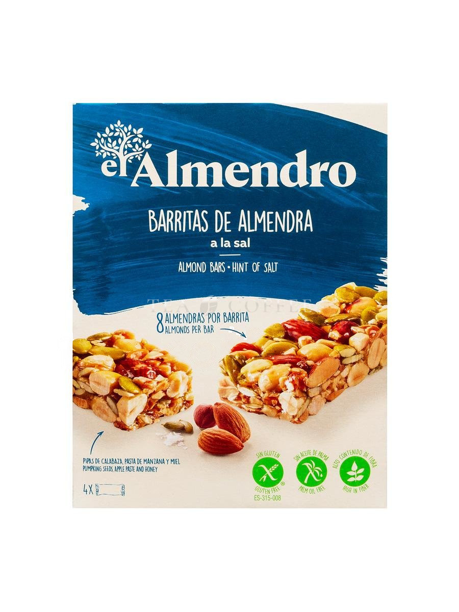 El Almendro Ореховый батончик из миндаля и фундука с солью 84 гр