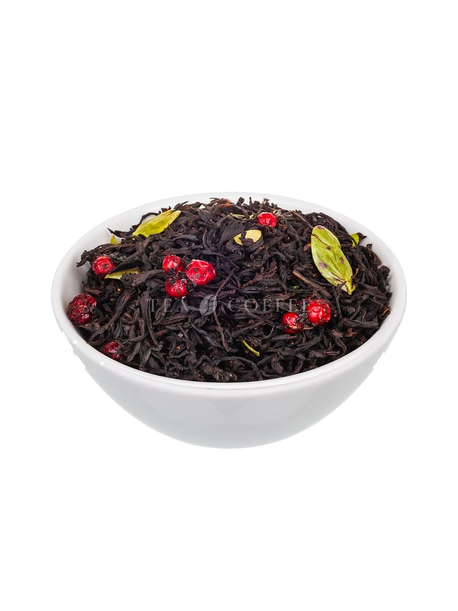 Черный чай с Брусникой и миндалем