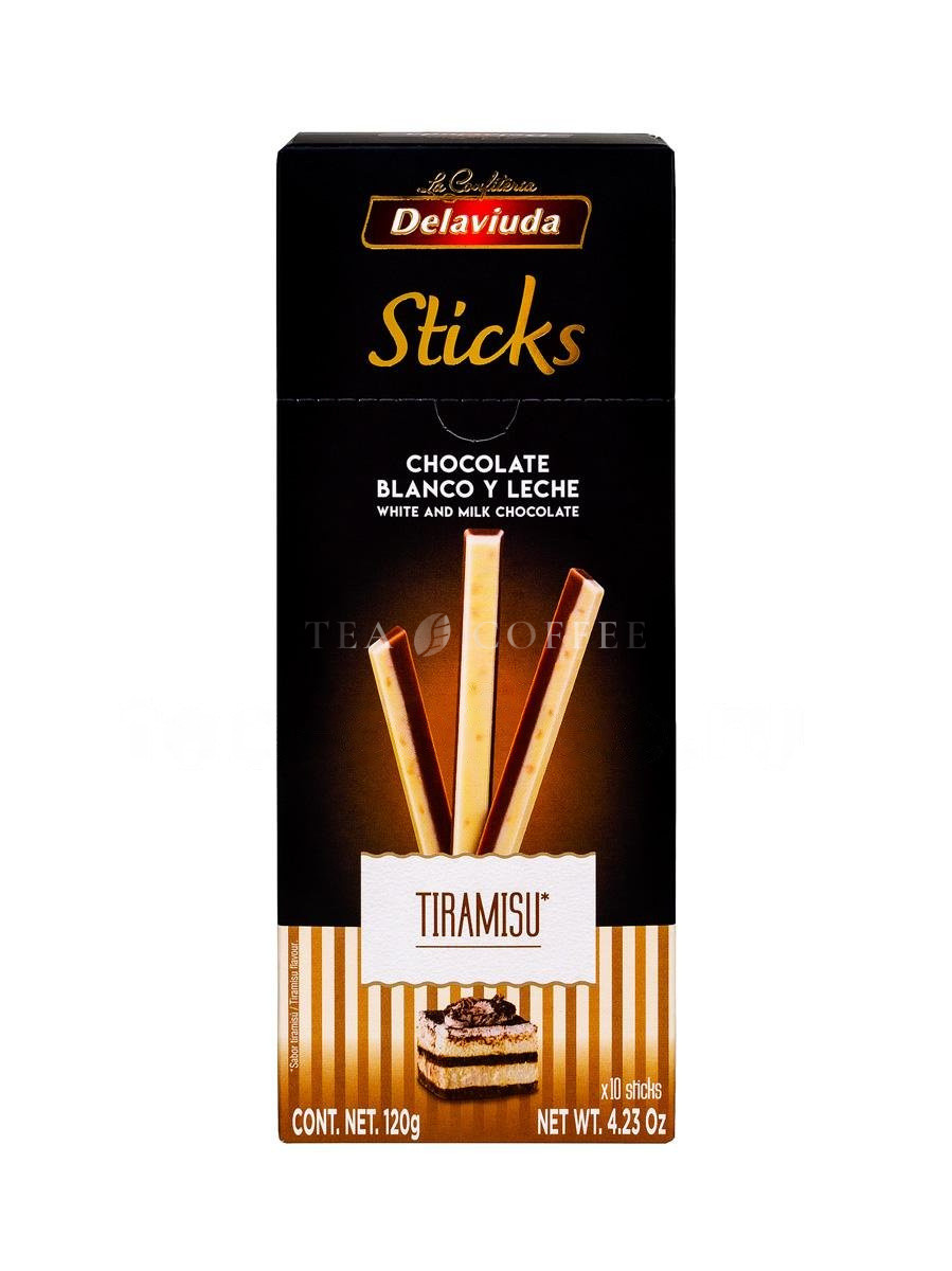 Delaviuda Sticks Tiramisu. Шок. турр из Бел.шок. со вкусом Тирамису 120 гр (палочки)