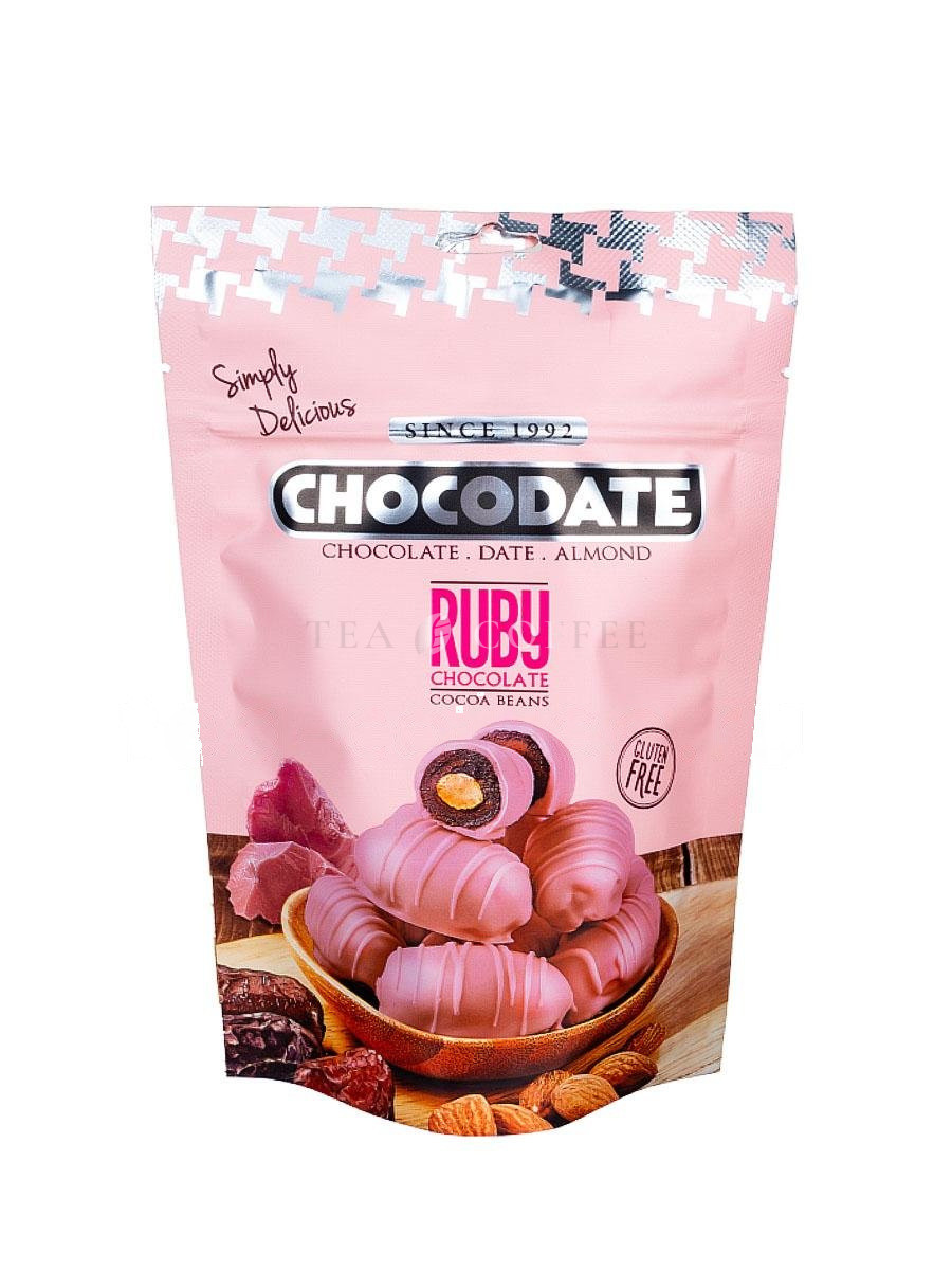 Chocodate Финики с миндалем в рубиновом шоколаде 100 г (Ruby)
