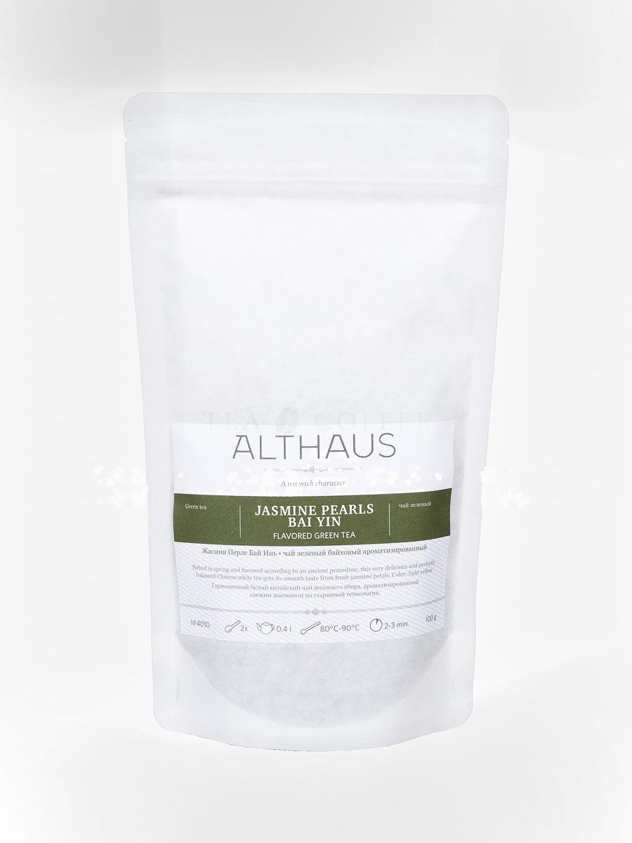 Чай Althaus листовой Jasmine Pearls Bai Yin зеленый Жасминовый жемчуг Бай Инь 100 г