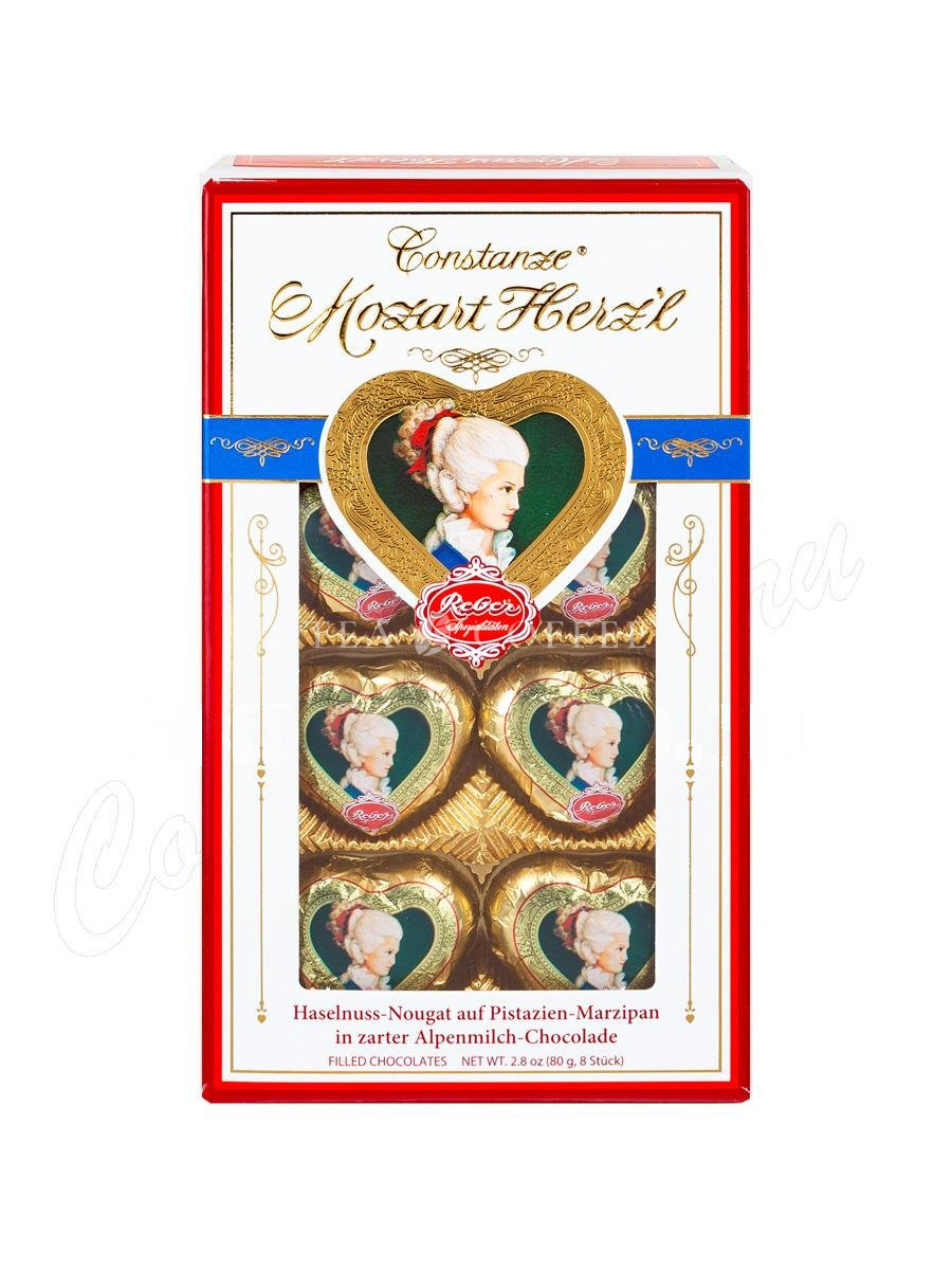 Шоколадные сердечки Reber Constanze Mozart Heart 80 гр