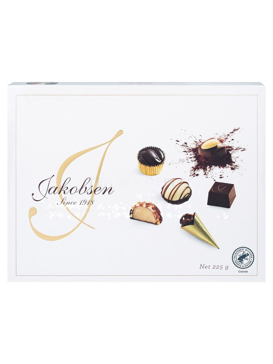 Jacobsen Praline Набор конфет в темном, горьком и молочном шоколаде с начинками  225 г