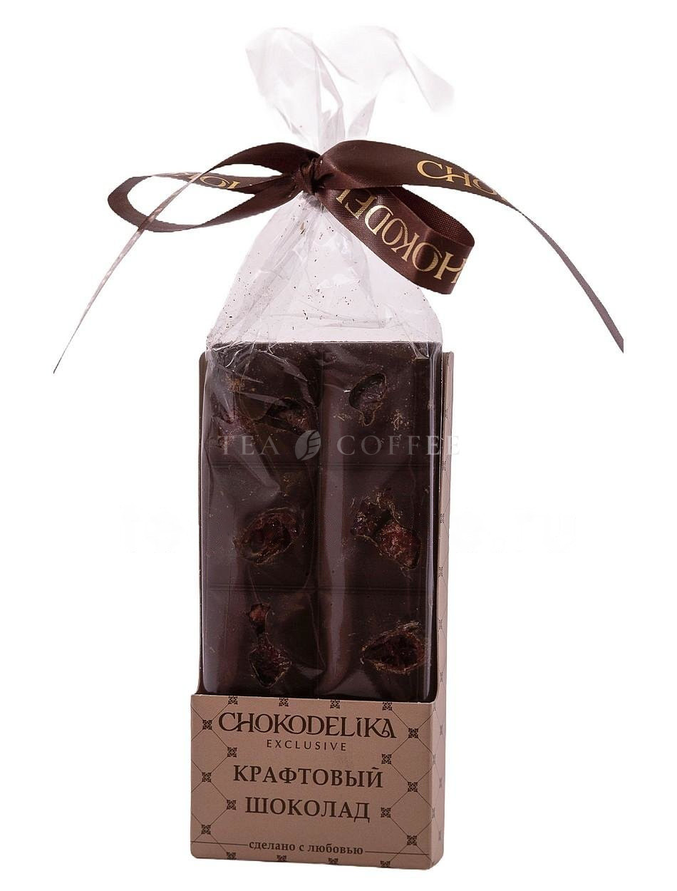 Chokodelika Шоколад темный "Крафтовый микс с клюквой" 50 г