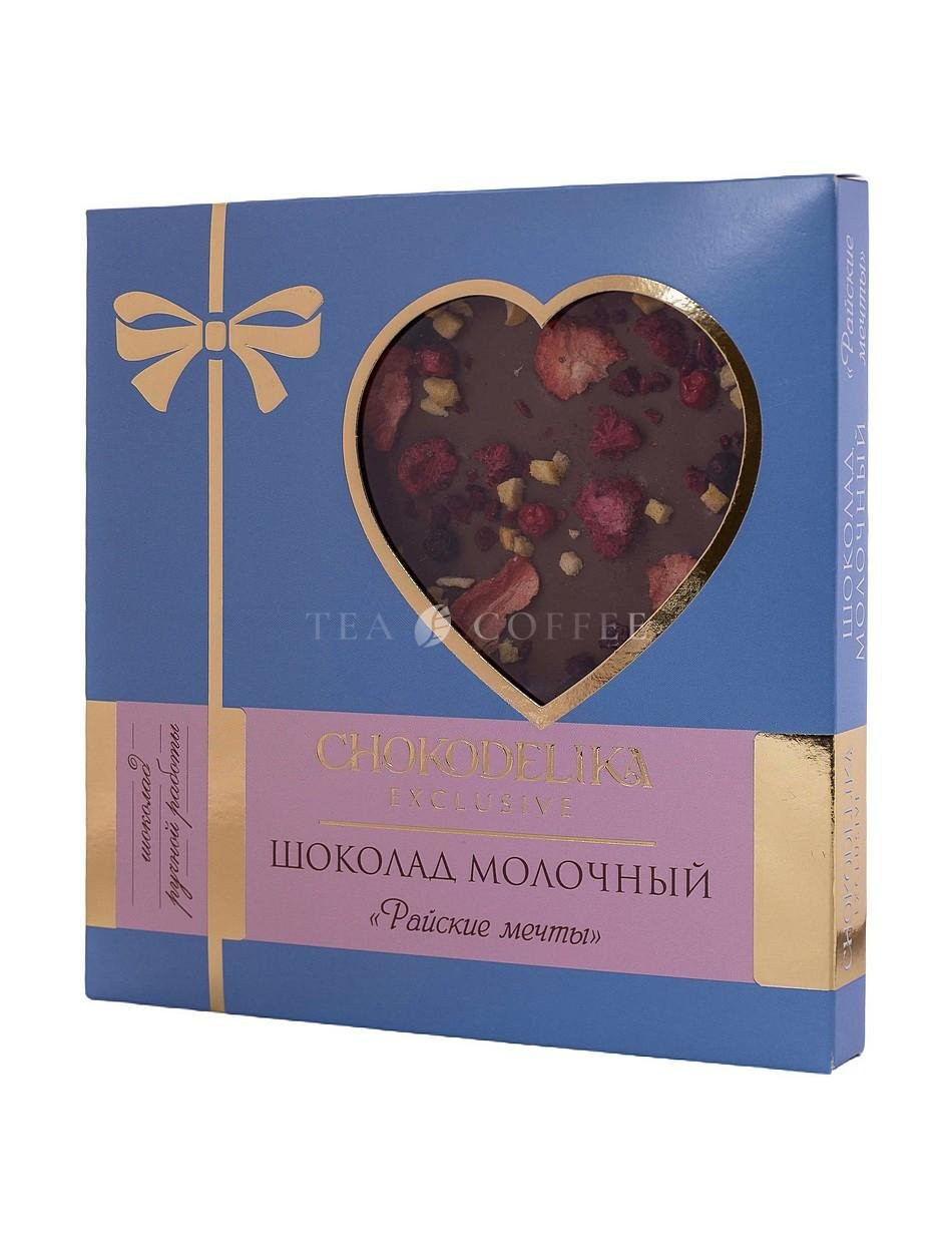 Chokodelika Шоколад молочный "Райские мечты" 150 г коробка с сердцем